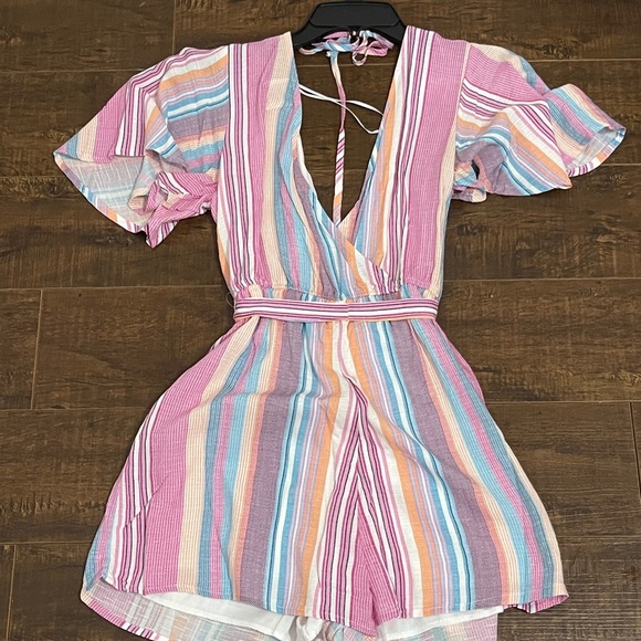 Blue Rain Pants - Multicolor Romper